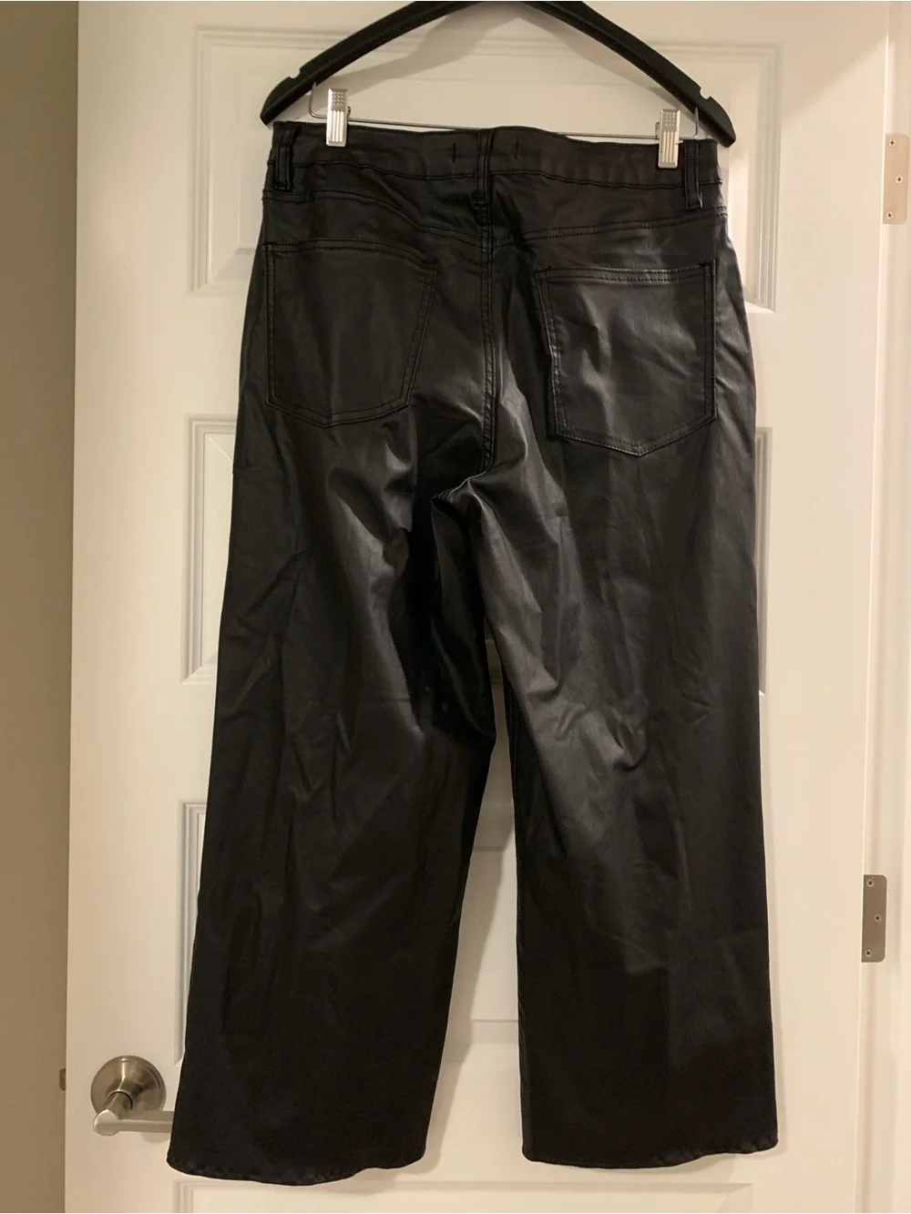 Almost Famous Wide-Leg Faux Leather Pants - Black (Size 11)